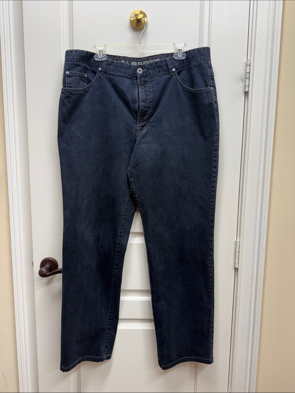 Alberto Men's Straight Jeans — Dark Black Wash